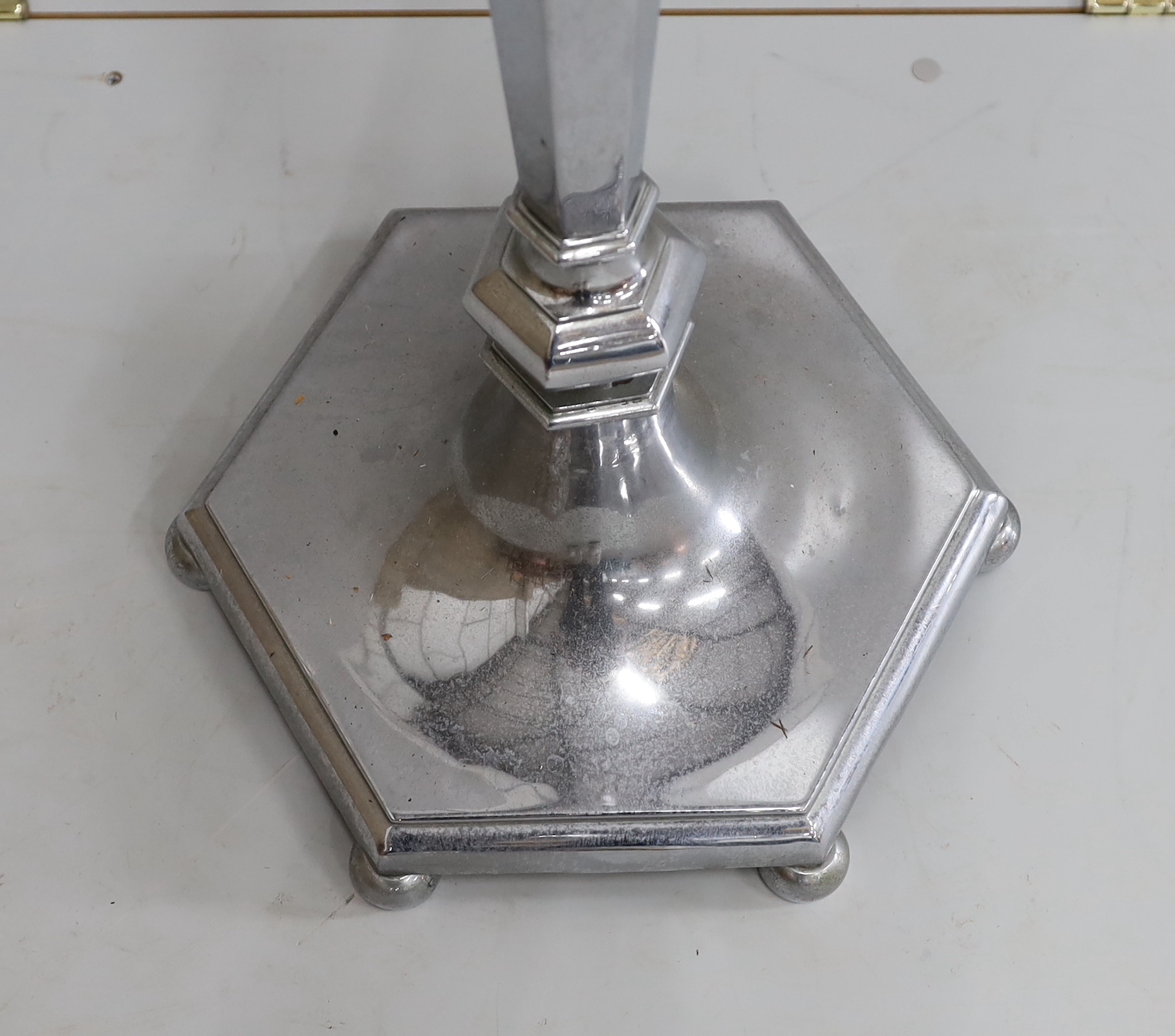 An early 20th century chrome plated telescopic standard lamp